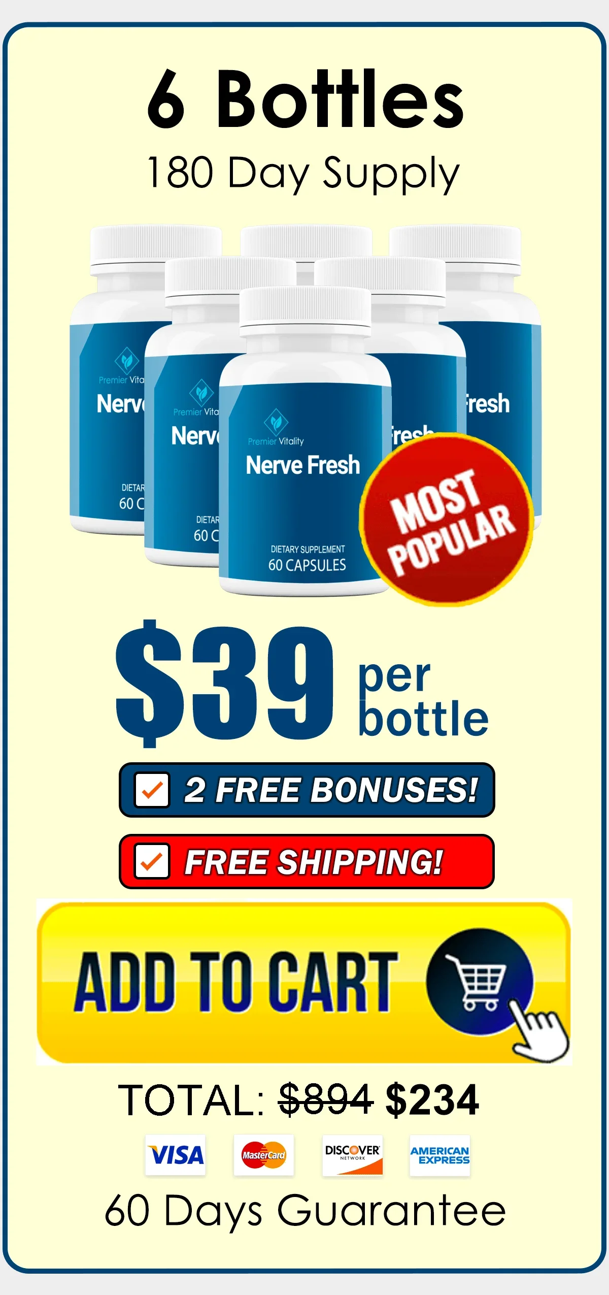Nervetin™ 6 bottles pricing